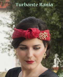 turbante seda rojo rania cuquicute tocados