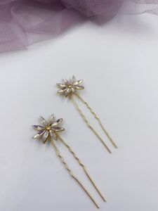 horquillas flor cristal